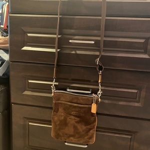 Coach suede crossbody bag